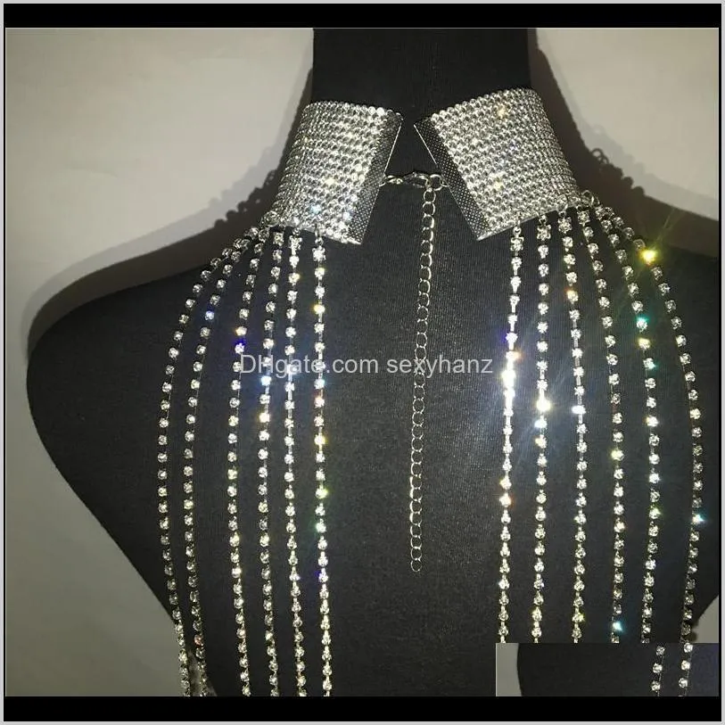 sparkly diamonds tassel dress sexy hollow out metal chain mini dress 2020 eye-catching night party club body chain dresses1