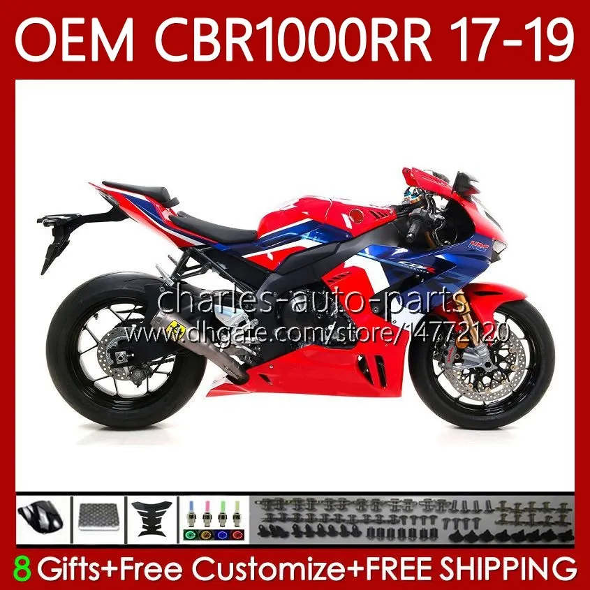 Karosserie + Tank für HONDA OEM CBR1000 CBR 1000 RR Rot blau CC 1000CC CBR1000RR 17 18 19 Karosserie 75Nr. 65 CBR 1000RR 2017 2018 2019 CBR1000CC 17-19 Spritzgussverkleidung