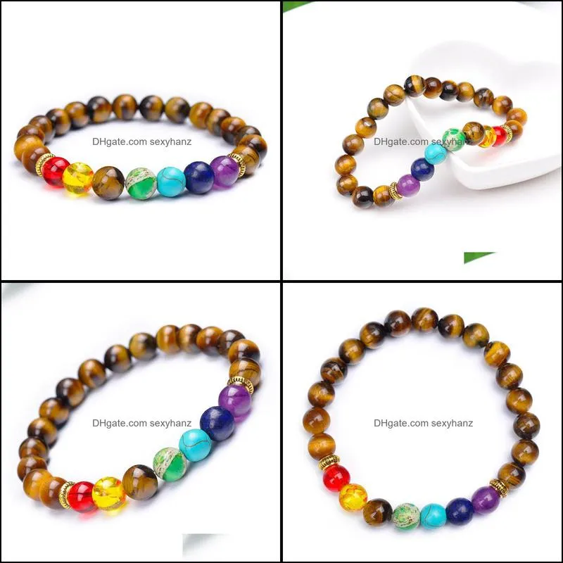 Chakra Bracelet Healing Balance Beads Reiki Buddha Natural Stone Gifts Yoga Bracelets For Women Men Fashions Jewelry S Beaded, Strands