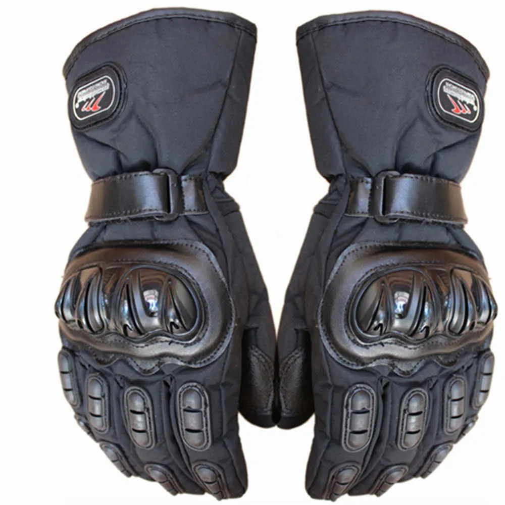 1 paio di guanti da ciclismo per moto invernali impermeabili caldi per motocross da corsa moto nero blu rosso cotone poliestere H1022