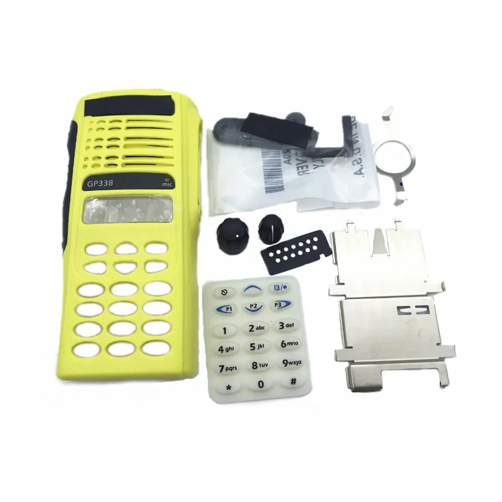 Kit de réparation de boîtier de coque avant jaune bouton de canal de Volume pour Motorola GP338 GP380 PTX760 Radio talkie-walkie