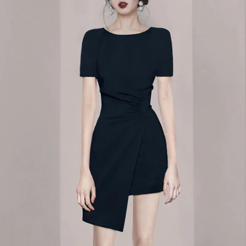 Vintage Black Chiffon Mini Dress With O Neck And Short Sleeves Asymmetrical Hem For Womens Party & Office Wear From Long005, $62.87 In Bulk | DHgate.Com Vintage Black Chiffon Mini Dress With O Neck And Short Sleeves Asymmetrical Hem For Womens Party & Office Wear From Long005, $62.87 In Bulk | DHgate.Com