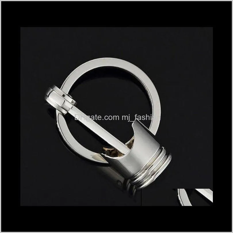 wholesale promotional gifts,silver, metal piston car keychain keyfob engine fob key chain ring key ringps2195