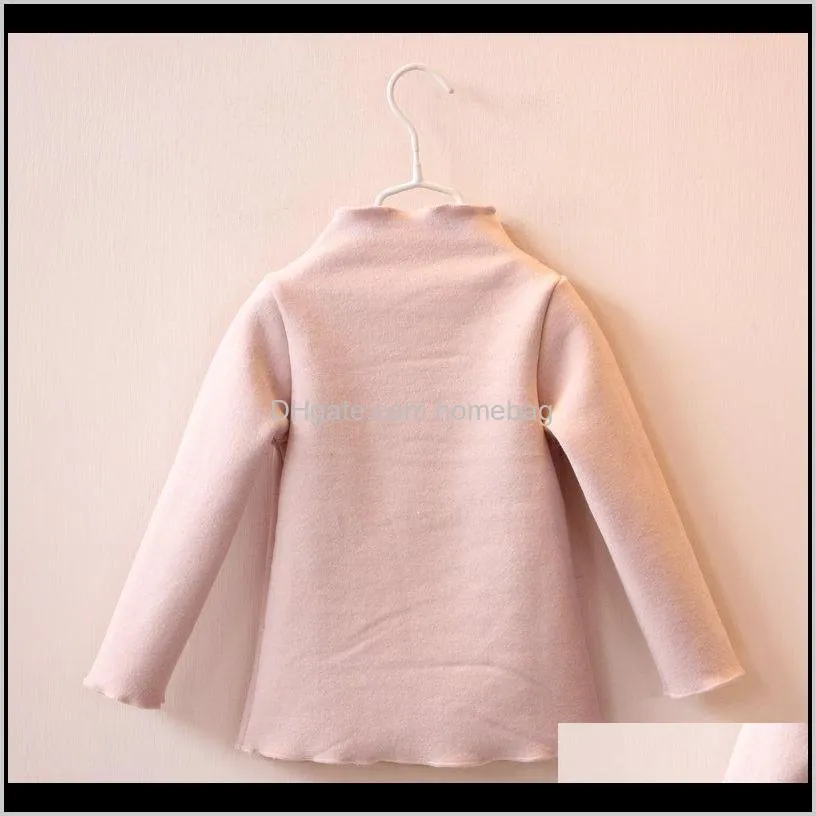 Children`s Clothing Autumn Winter Models Girls Plus Velvet Bottoming Shirt Able All-Match Cute Children`s Sweater Baby Sweet Top