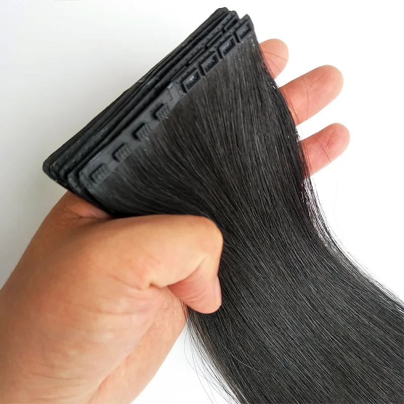 Invisible Skin Weft Fästband i mänskligt hårförlängning Lätt att bära VIP -kundanpassning 10stycken 50G #18 18 tum