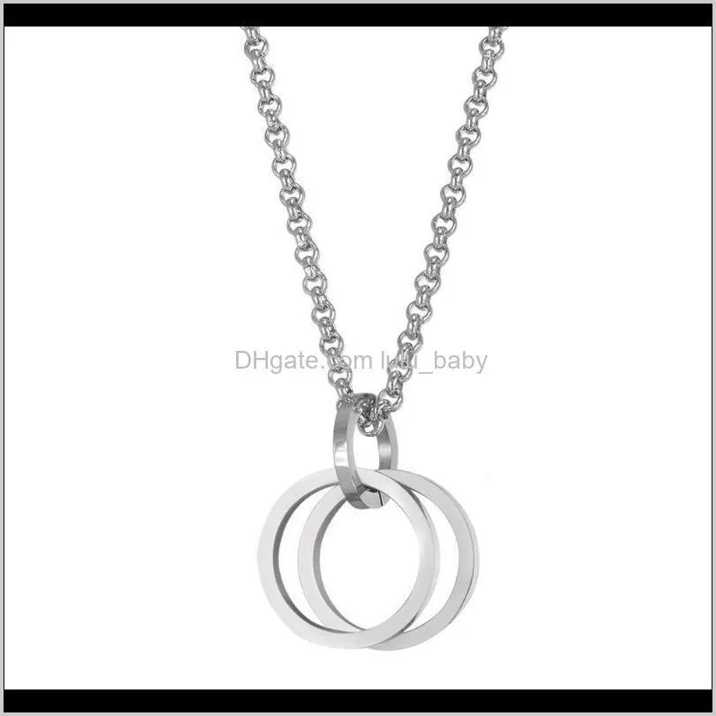meetvii stainless steel lover pendant necklaces simple circle punk chain necklaces hip hop jewelry party gift1