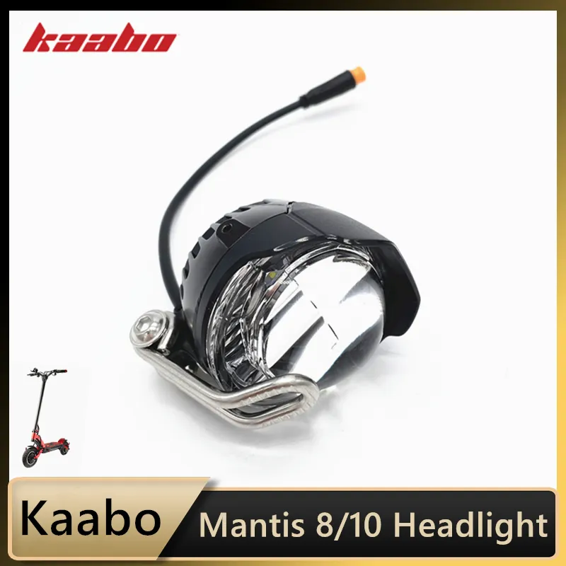 Original Electric Front Scooter Head Light 12v LED-lampa för Kaabo Mantis 8/10 Kickscooter Delar Tillbehör