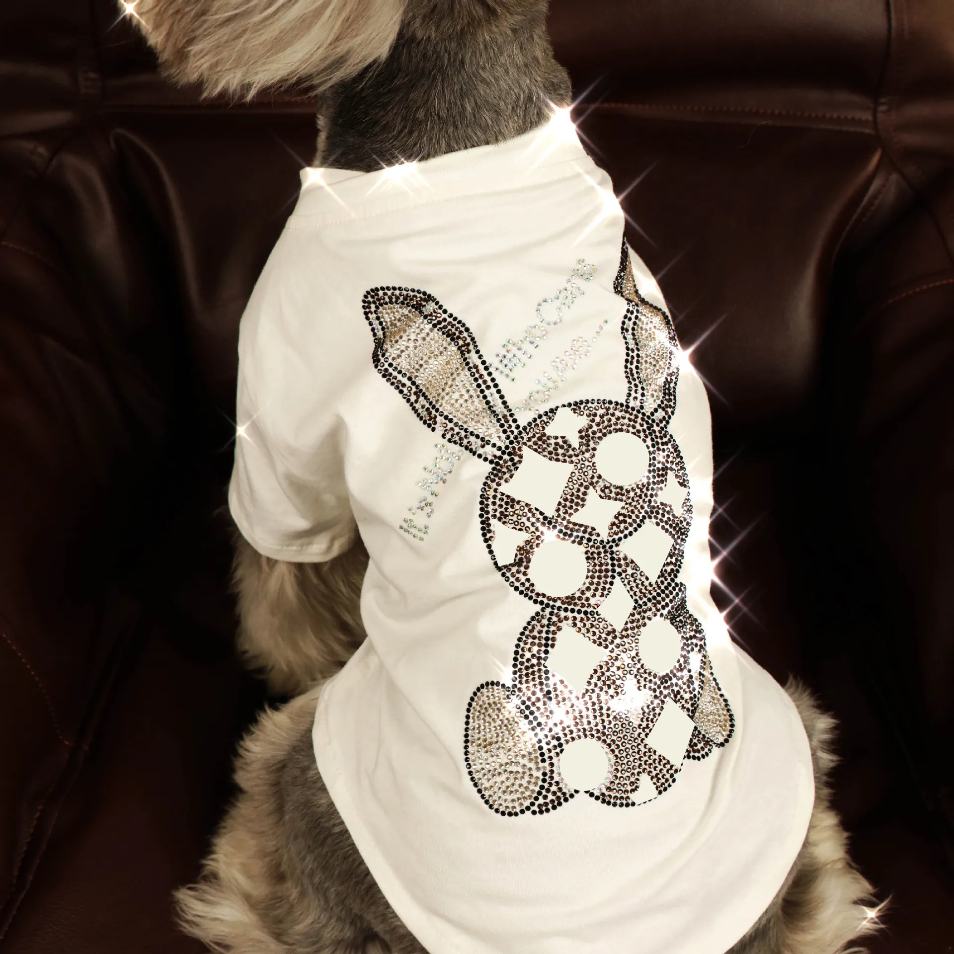Maglietta per animali domestici di strass camicie sudore di sudore con cartone animato Abbigliamento per cani abbigliamento per cani abbigliamento per cucciolo sottile cucciolo di schnauzer 298v
