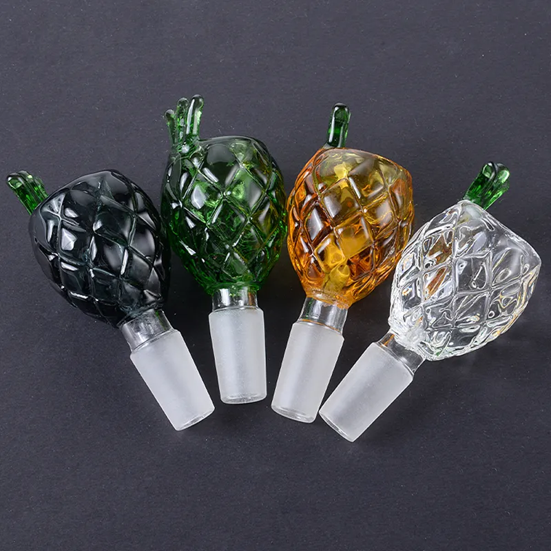 Coloré Fumée Outil Ananas Shap Verre Bol 14mm 18mm Mâle Pour Dab Rigs Quartz Banget Nail Eau Bong Pipes Plate-forme Pétrolière Brûleur Fumer Pipe