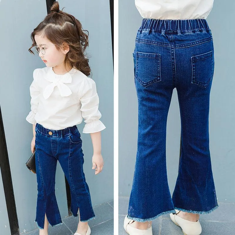 Buy Lyush Girls Blue Front Button Bell Bottom Jeans Online at Best Price |  Distacart