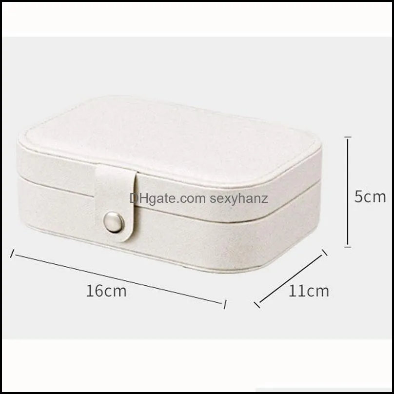 PU Leather Jewelry Box Travel Bracelet Earring Storage Case Simple Portable GWF11342