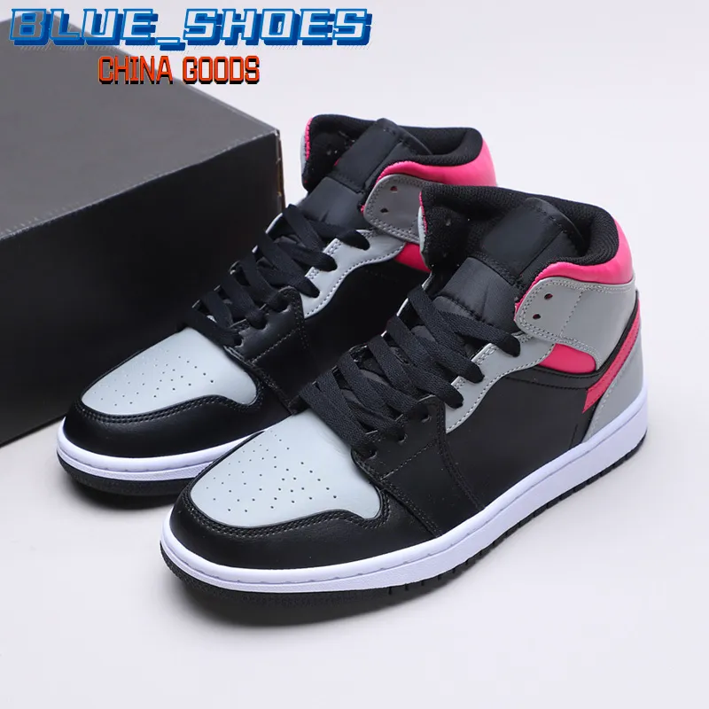 Topkwaliteit Jumpman 1 Mid Basketball Shoes Roze Shadow Classical 1s Designer Fashion Sport loopschoen met doos.