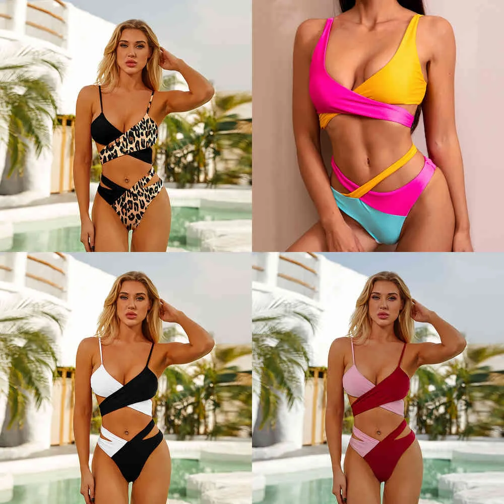 Costumi da bagno di marca senza filo Costumi da bagno da donna Costume da bagno intero sexy Micro bikini neri Set da spiaggia Costume da bagno Costumi da bagno 2021 SummerX0523