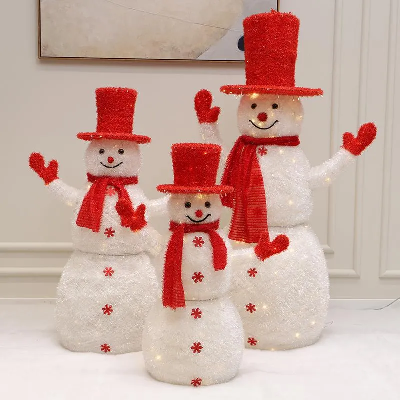 Natal decorações decoração luminosa 180cm boneco de neve boneca grande dobrável velho homem árvore presentes