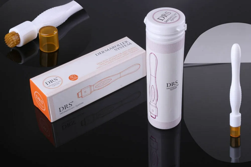 Drs 40 agulhas do sistema de terapia de Dermaroller Titânio Microneedle Derma Roller Stamp Anti Scar rugas Remoção