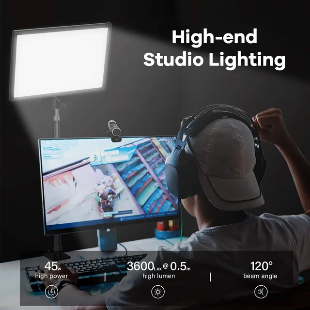 14 10inch led video light panel eu plug 3200-6000k photography lighting remote control for live streaming photo studio lamp