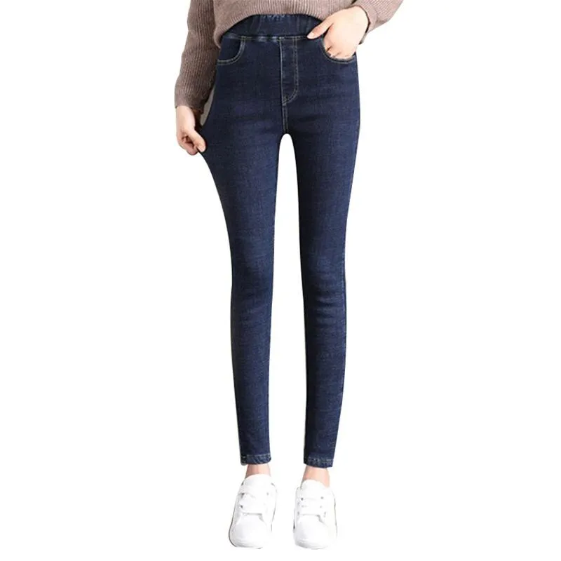 Pantaloni da Jeggings termici in doppio pile invernali da donna Jean caldi da esterno per jeans da donna Ropa De Mujer