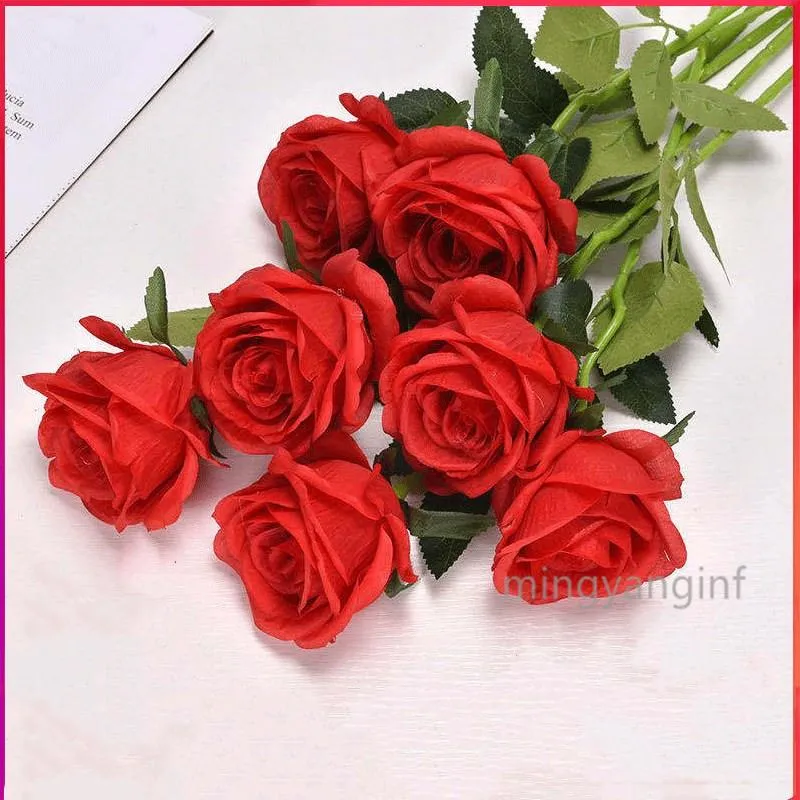 Deco Roses Crema Rose Artificiali Fiori Di Seta 50cm 3pz It 11565