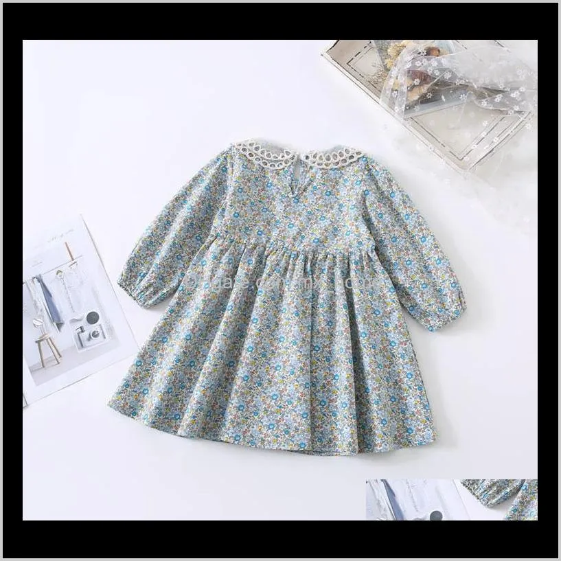 2021 new arrival spring girls long girl floral children birthday clothes baby party 1qf8