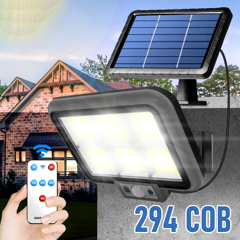90/150/216/290 LEDソーラーランプ屋外の防水3ワーキングモードモーションセンサーの太陽の壁のライトヤードガレージ庭の照明