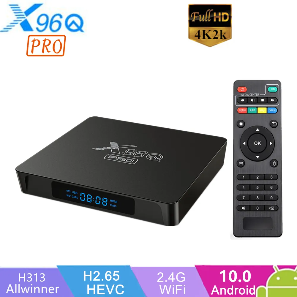 Android 10.0 Smart TV Box X96Q Pro Allwinner H313 Quad Core 2GB 16GB Android10 2.4G Wifi Set Top Boxes Media Player