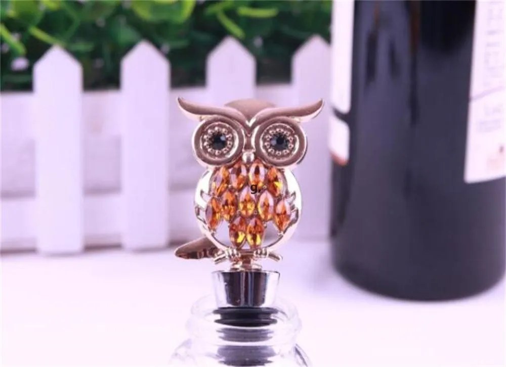 Factory Bar Tools Owl Wine Stopper Cute Stopper Metal Zinc Alloy Bottle Reusable Beverage Decorations RRB13289