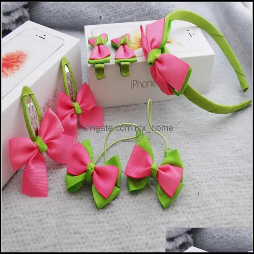 7Pcs/set Kid Girl Infant Baby Headband Bow Flower Hair Band Accessories Headwear