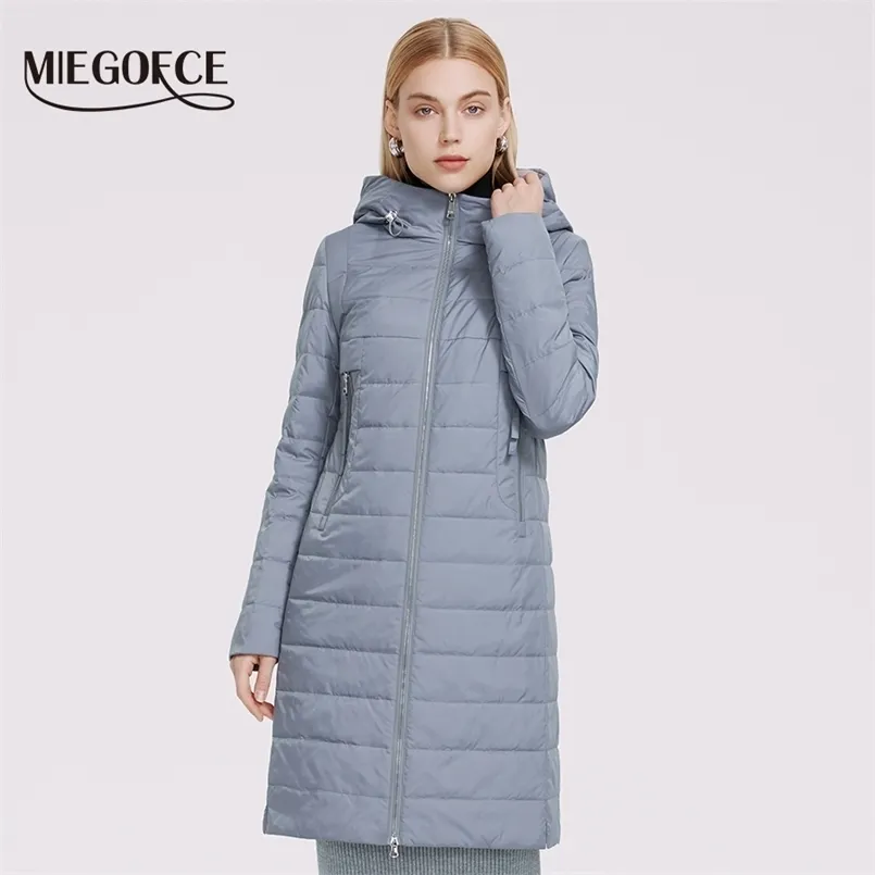 MIEGOFCE printemps manteau femmes coupe-vent à capuche longueur moyenne femmes manteau longue haute qualité remplissage veste femmes chaud Parka 210819