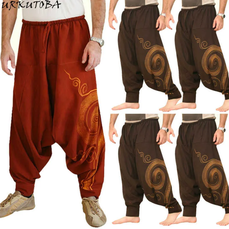 Indiska män Kvinnor Bomull Harem Byxor Yoga Hippie Dance Genie Casual Trouser Boho x0615