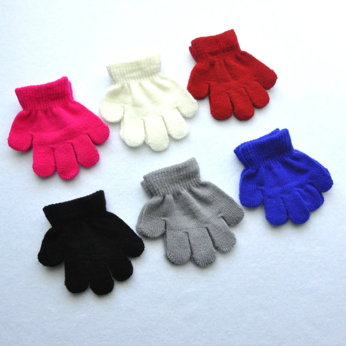 1-3 ans enfants gants d'hiver tricot automne et hiver 1 PC belle enfant couleurs unies garder au chaud coupe-vent