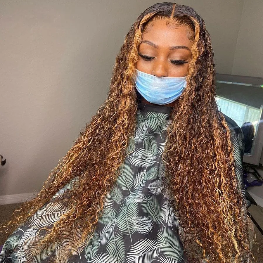 Lace Front Wig 8-30 Inch Highlight Curly 13x4 Human Hair 100  display picture 1