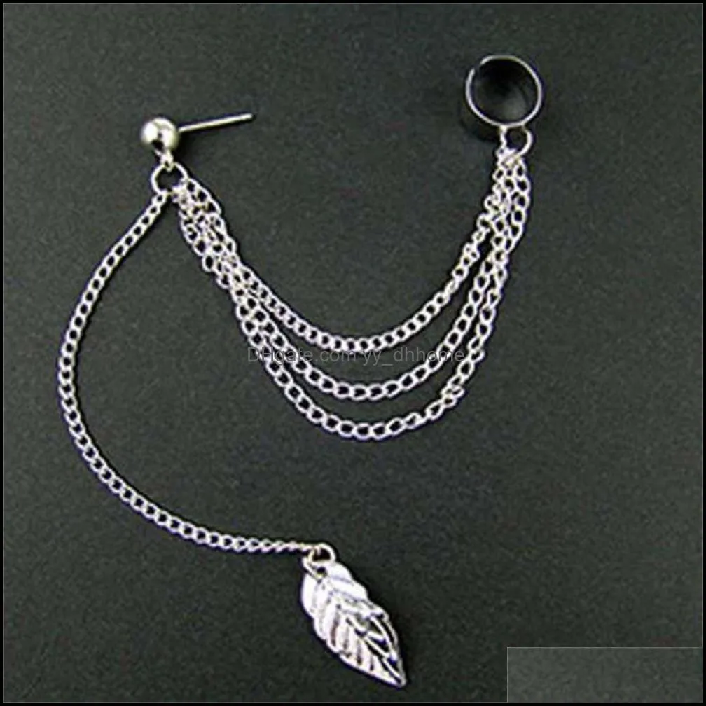 dangles 1Pcs Earrings Jewelry Fashion Personality Metals Clip Leaf Bag for Women Poison Pendants Cuffs Handcuffs