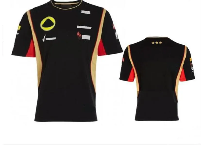 F1 포뮬러 원 오토바이 폴리 에스테르 퀵 건조 짧은 슬라이드 티셔츠 2013 Lotus Lotus Kimi Raikkonen Racing Suit Round Neck Tee 267J