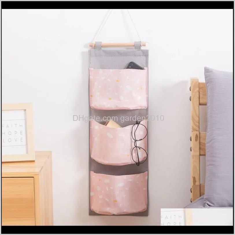 3 pockets hanging storage bag wall door folding wardrobe sundries hanging bag waterproof oxford bathroom storage pouch