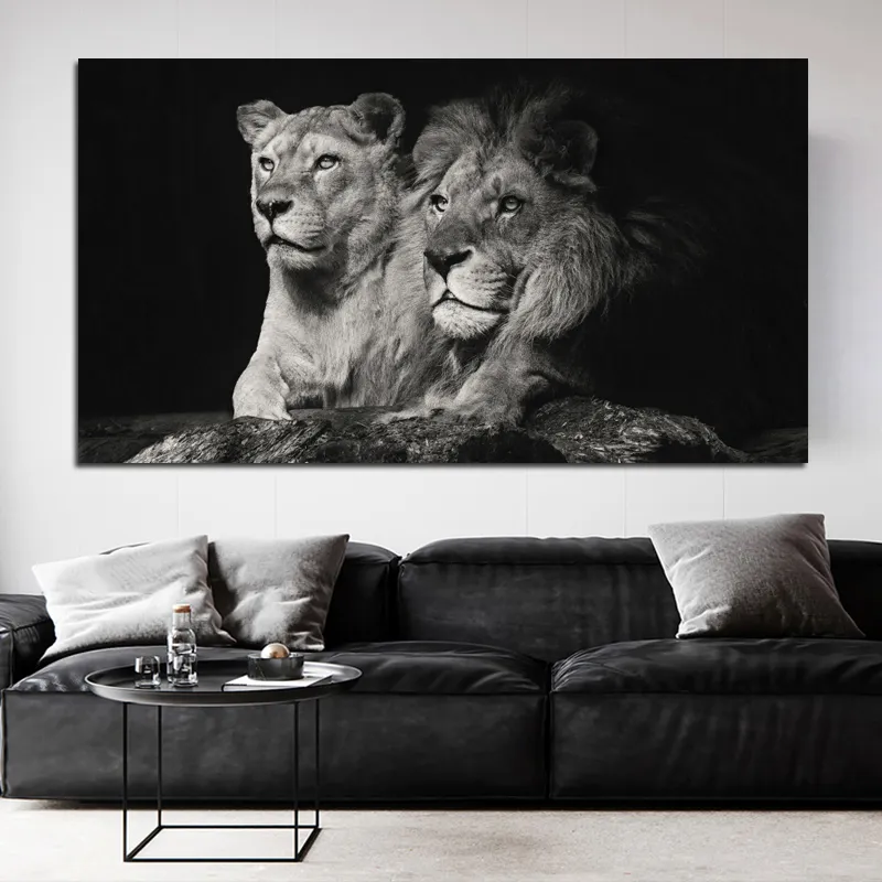 African Black Lion Leopard Animal Affischer and Prints Canvas Måla väggbilder för vardagsrum Interiör Cuadros heminredning