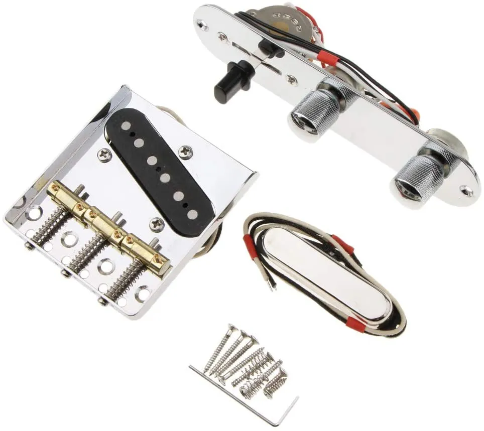 Alicão 6 cordas de sela Saddle Bridge placa de 3 vias de controle de placa de controle Pickup conjunto para fender guitarras elétricas peças de reposição