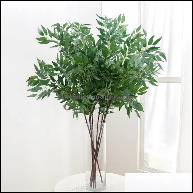 Grinaldas festivas festas suprimentos jardim um longo stem willow folha 39.37 "Length Simation Epilobium Outono Verdura para Casamento Casa Decorativa