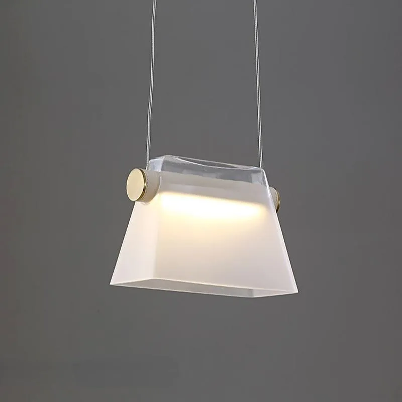 مصابيح قلادة مصمم شخصية حقيبة يد ضوء غرفة نموذج غرفة الإبداعية الزجاج شنقا المنزل ديكو غرفة نوم مصباح السرير