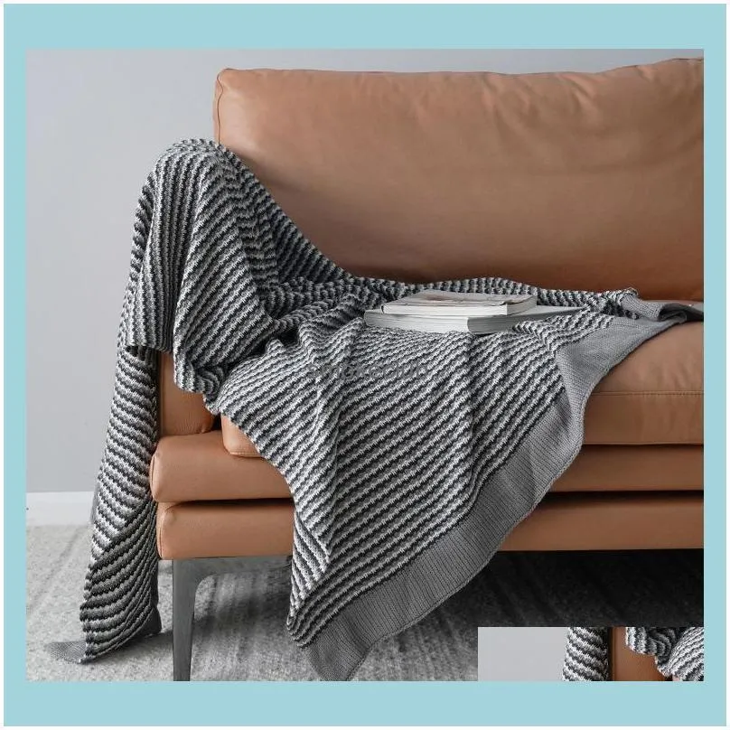 Blankets Thickened Knitting Cover Blanket Leisure Sofa Office Lunch Break Warm