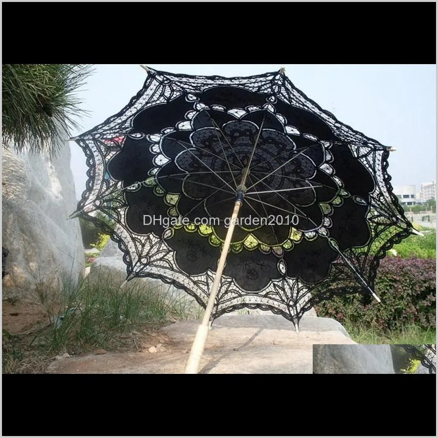 handmade craft umbrella bridal lace umbrella wedding parasol photographic props black white beige shipping wen6854