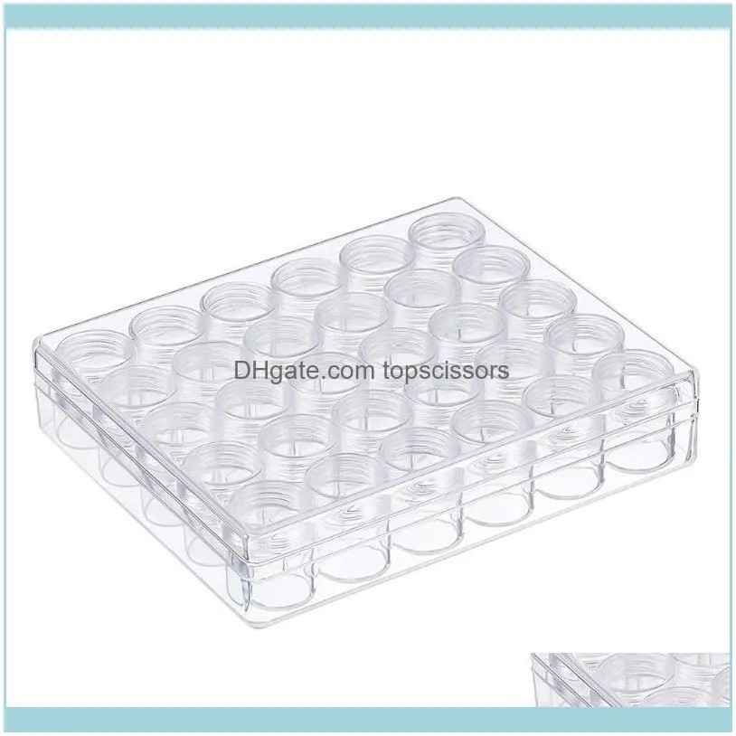 Clear Plastic Bead Storage Containers Set With 30 Pieces Jars Nail Art Accessory Box Bottles Lid For DIY Manicure Kits