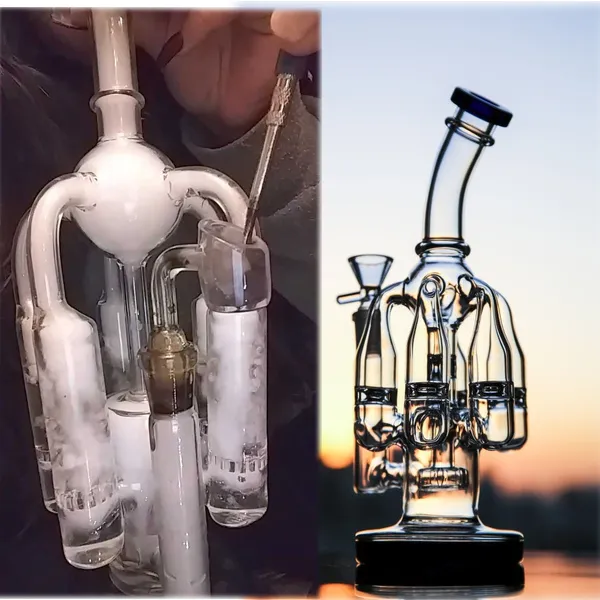 9.5inchs Recycler Dab Rigs Hookahs Grosso Vidro Bongs Gravidade Bong Bubbler Fumar Acessório Waterpipes com tigela de 14mm melhor qualidade