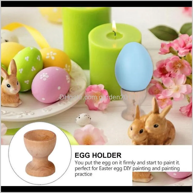 6pcs diy easter egg wooden holder easter diy eggs stand tool