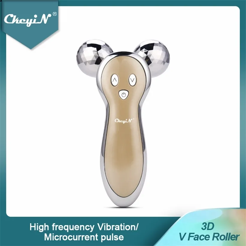 Ckeyin 3D V Face Roller Bal Vibration Lifting Firming Body Slimming Rimpel Removal Puls Massage Skin Beauty Apparaat 48 220114