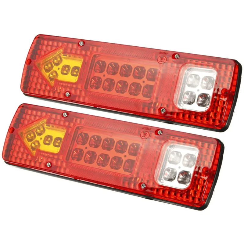 쌍 (2PCS 팩) 12V 19 LED 자동차 트레일러 트럭 리어 19LED 조명 정지 브레이크 턴 신호 빛 표시기 램프 TILLIGHT 테일 캐러밴 버스 RV 캠프