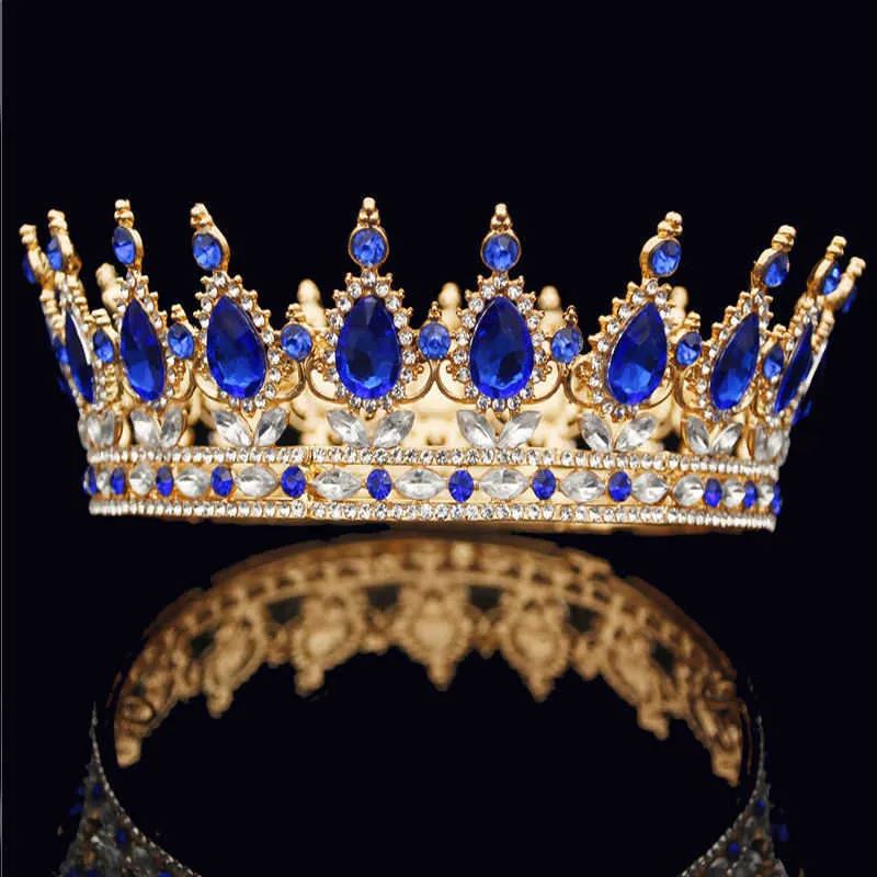 Novos Designs Royal Rainha Rei Bridal Tiara Coroa para Jóias De Cabelo De Casamento Cristal Redondo Diadem Meninas De Ornamentos De Cabelo Acessórios X0625