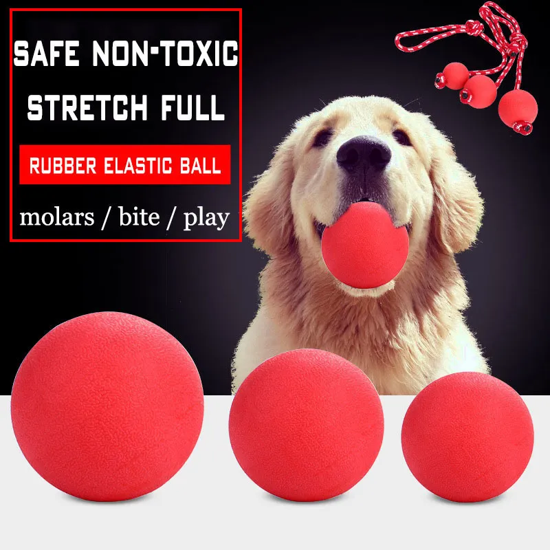 Interactive Dog Toys For Large Rubber Elastic Ball Puppy Toy Piercing Rope Toy Chew Bite Resistant