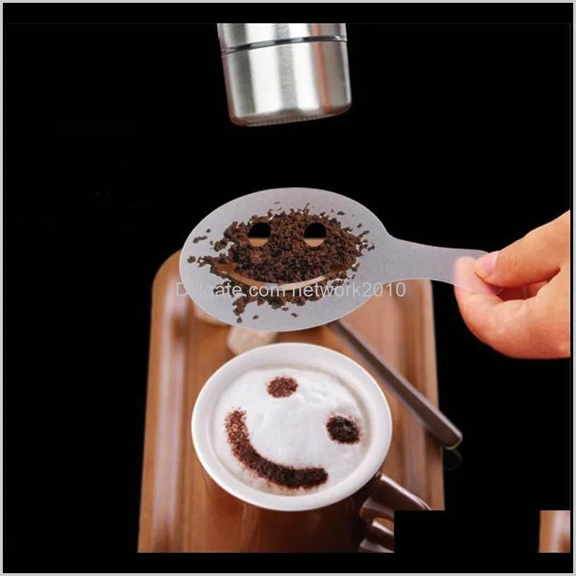 16pcs coffee stencils latte cappuccino barista art stencils cake duster templates coffee foam mold cooking tools decor accessories