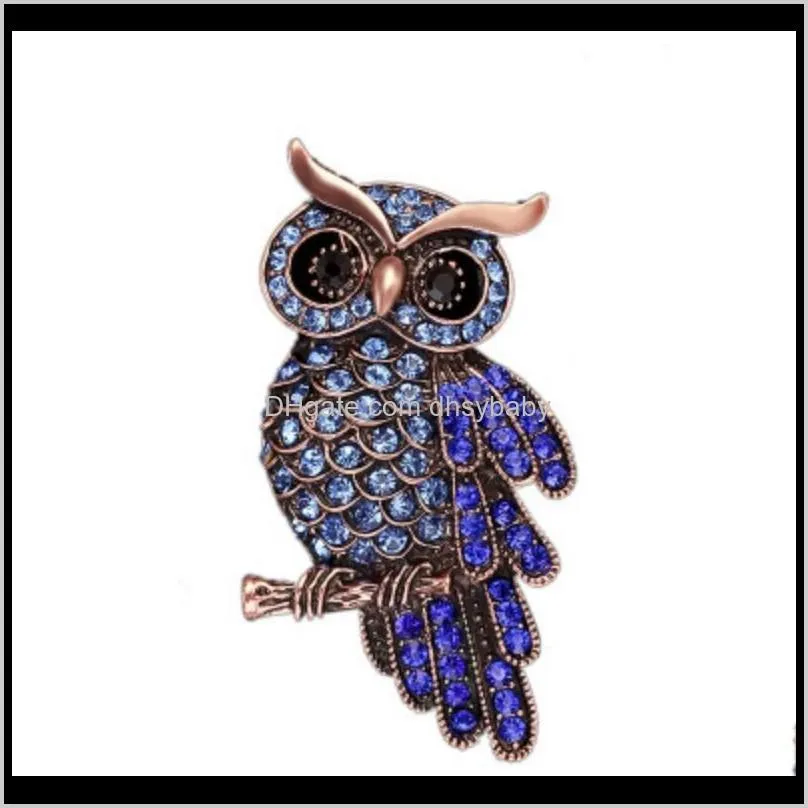 new fashion vision crystal owl pins brooches silver or bronze colors metal 5 colors for choice brooch pin ps2976