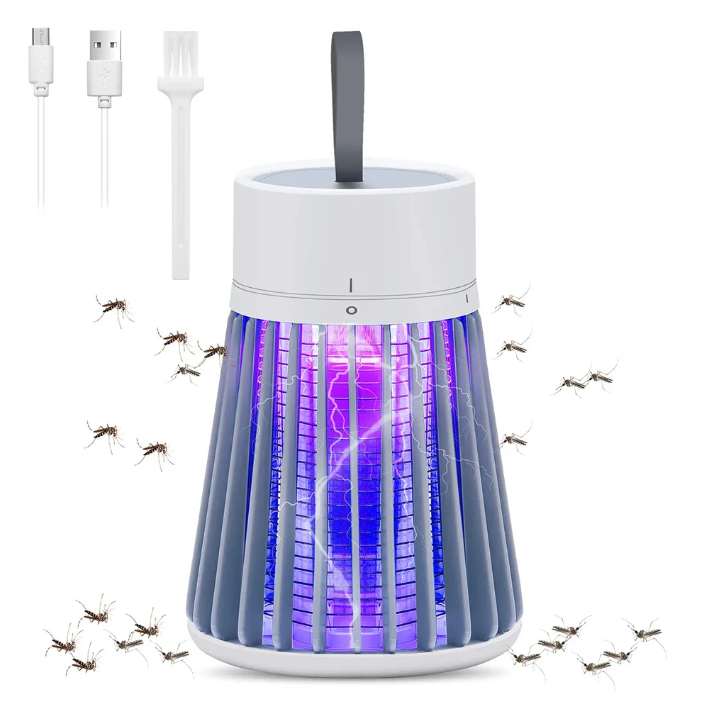 Trappola per zanzare con luce LED USB per il controllo dei parassiti ambientali Zapper per insetti domestici per la camera da letto di casa Campeggio all'aperto Ricaricabile Giardino domestico Fly Killer Lampada per uccidere l'interno